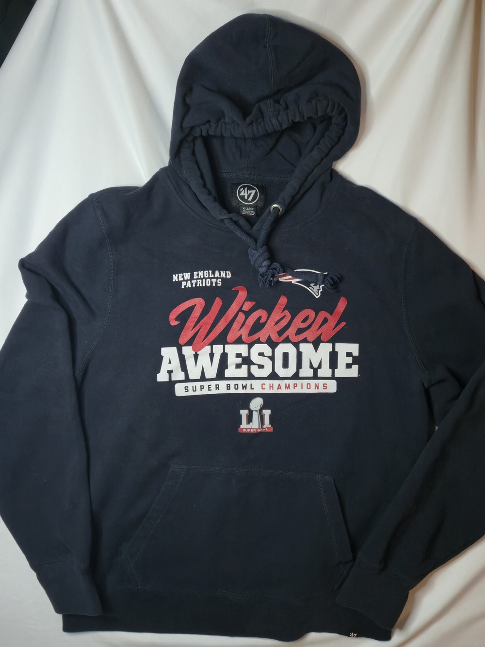 47 Brand Navy New England Patriots "Wicked Awesome" Hoodie
